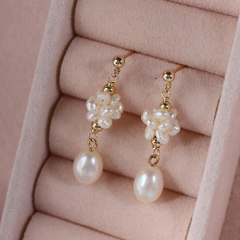 Natural Freshwater Pearl Earrings Baroque Pearl Earrings S925 Secondary image