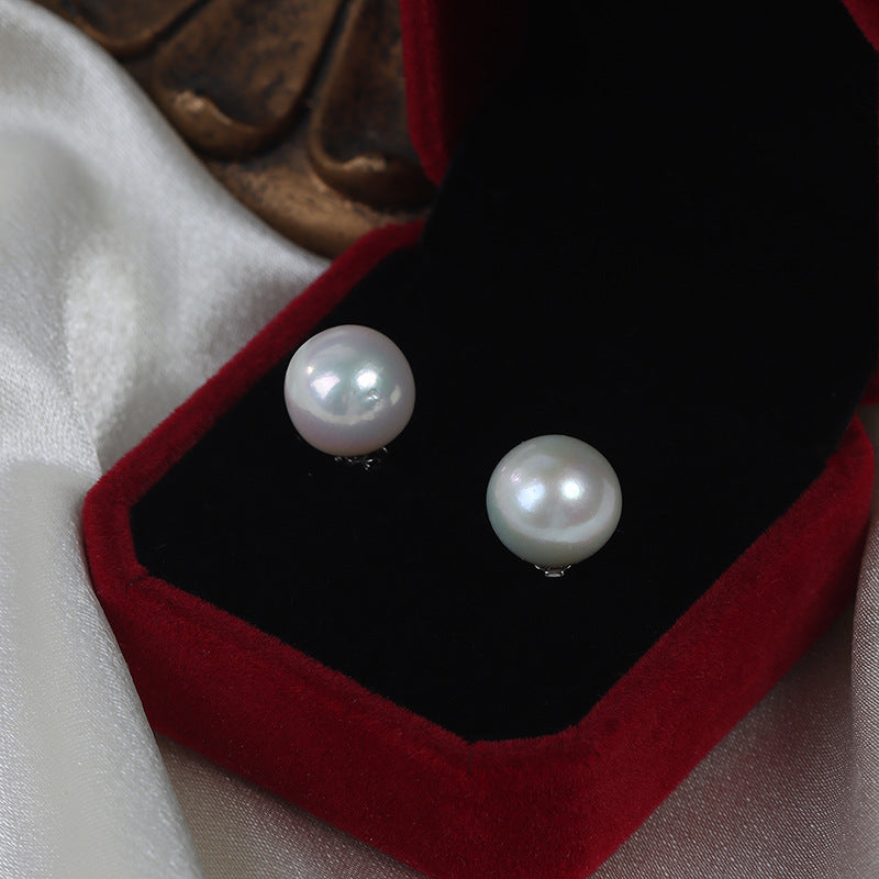 Natural Freshwater Pearl Edison Pearl Earrings S925 10-11mm Main image