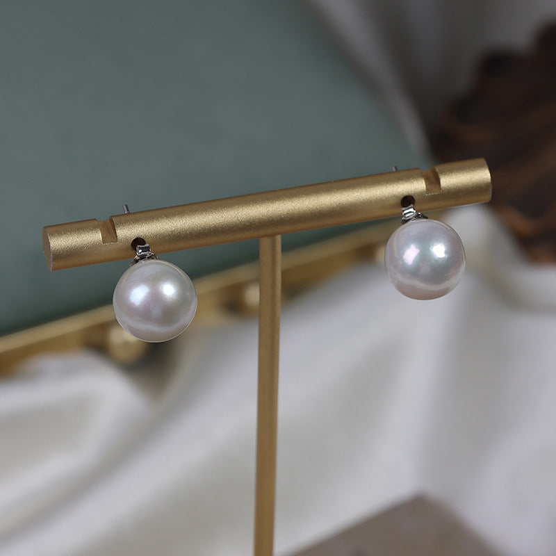 Natural Freshwater Pearl Edison Pearl Earrings S925 10-11mm Secondary image