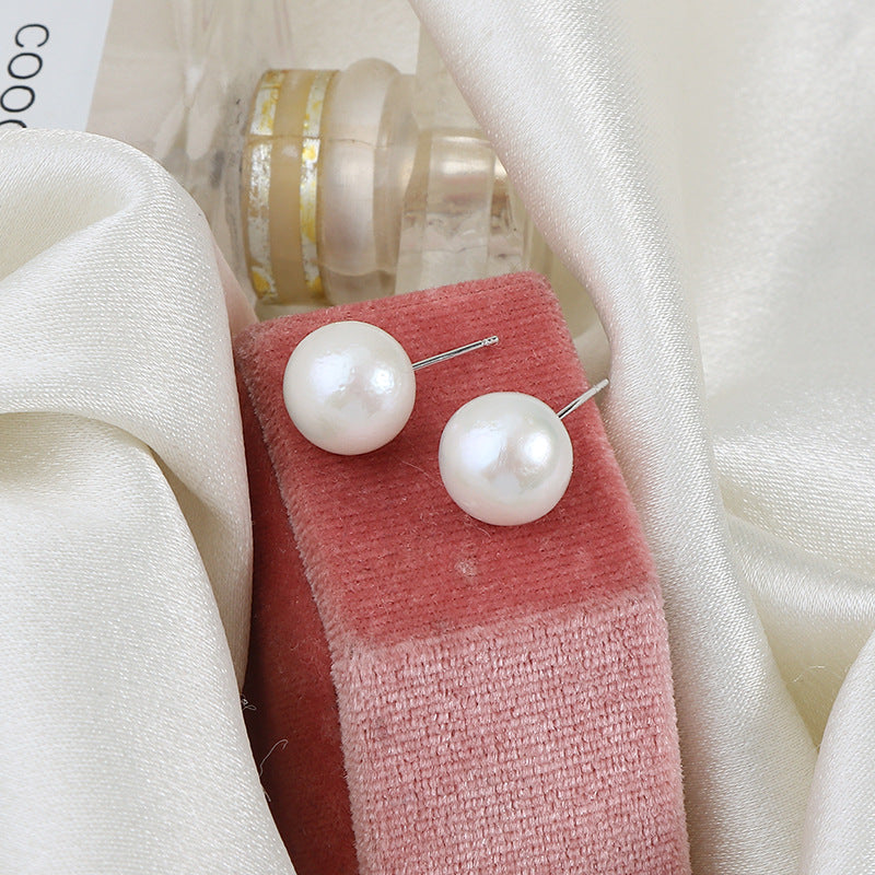 Natural Freshwater Pearl Edison Pearl Earrings S925 10-11mm