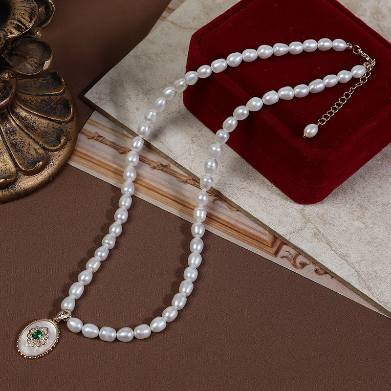 High Luster Freshwater Pearls Necklace Teardrop-Shaped Pearl 5-6 mm