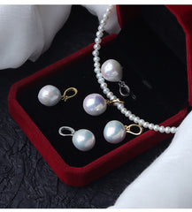 12-13mm White High Luster Edison Pearl Pendant with S925 Silver Enhancer Clasp (1 Pc) for DIY Jewelry Making