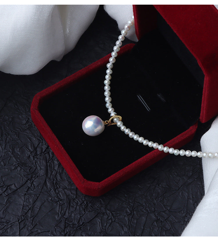 12-13mm White High Luster Edison Pearl Pendant with S925 Silver Enhancer Clasp (1 Pc) for DIY Jewelry Making