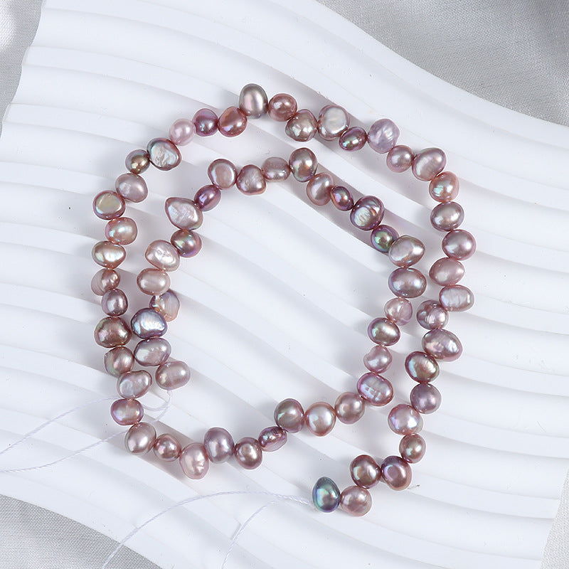 6-7mm Candy Color High Luster Natural Freshwater Baroque Pearls, Top-Drilled Beads Strand (13.7") for DIY Jewelry Making Main image