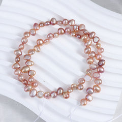 6-7mm Candy Color High Luster Natural Freshwater Baroque Pearls, Top-Drilled Beads Strand (13.7") for DIY Jewelry Making
