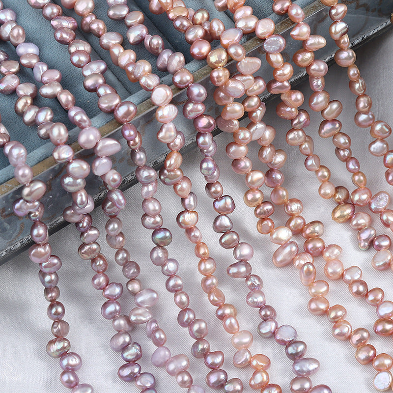 6-7mm Candy Color High Luster Natural Freshwater Baroque Pearls, Top-Drilled Beads Strand (13.7") for DIY Jewelry Making