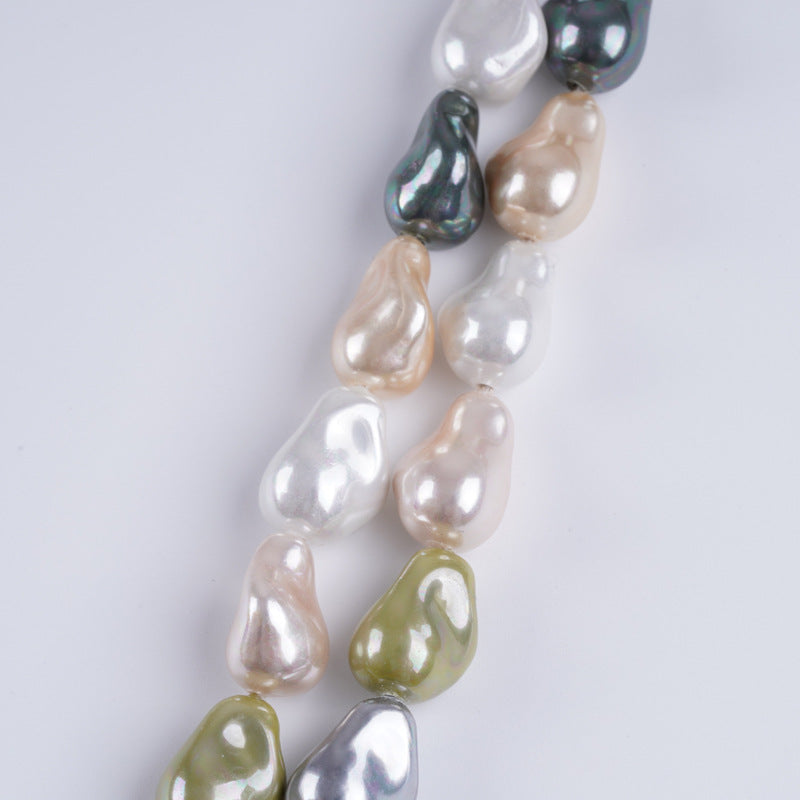 10-14mm Multicolor Baroque Shell Pearl Loose Beads Strand 15“ for DIY Jewelry Making