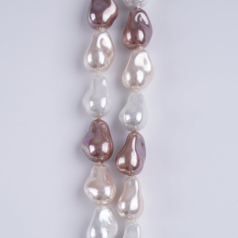 10-14mm Multicolor Baroque Shell Pearl Loose Beads Strand 15“ for DIY Jewelry Making