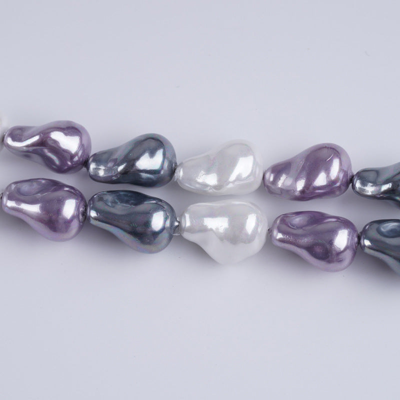 10-14mm Multicolor Baroque Shell Pearl Loose Beads Strand 15“ for DIY Jewelry Making
