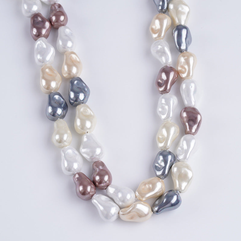 10-14mm Multicolor Baroque Shell Pearl Loose Beads Strand 15“ for DIY Jewelry Making