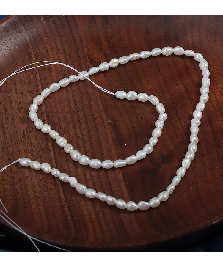 3-4mm High Luster Candy Color Natural Freshwater Baroque Pearl Beads Strand (13.7") for Jewelry Making